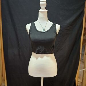 Black Sleeveless Crop Top